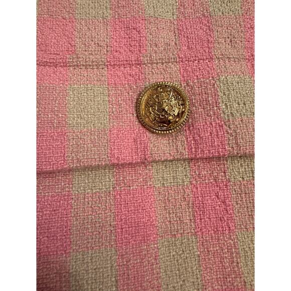 Vero Moda Women's Pink/Cream Gingham Gold Button Dress Short Zip Up Size 8 US - Picture 4 of 8